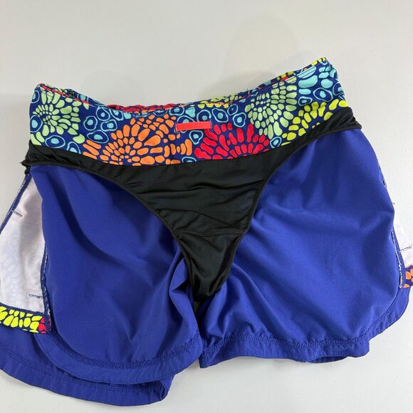 Saucony Women's Blue Floral Print Running Shorts Liner Size S Small - Picture 3 of 11